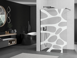 Mexen Kioto ścianka prysznicowa Walk-in 80 x 200 cm, biała fala 8 mm, czarna - 800-080-101-70-97