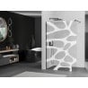 Mexen Kioto ścianka prysznicowa Walk-in 140 x 200 cm, biała fala 8 mm, czarna - 800-140-101-70-97