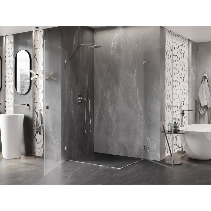 Mexen Lunar-B Duo kabina prysznicowa uchylna 95 x 80 cm, transparent, chrom - 832-095L-080P-01-00