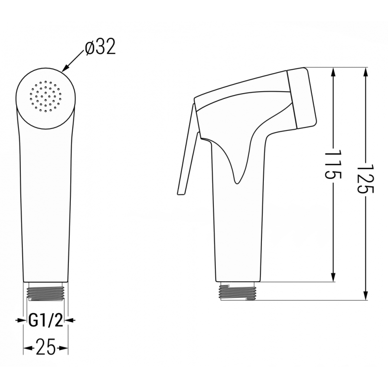 Mexen R-76 rączka bidetowa, złota - 79576-50