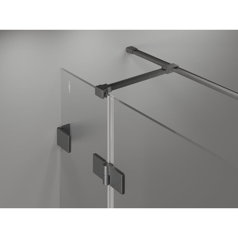 Mexen Lunar T kabina prysznicowa uchylna prawa 140 x 80 cm, transparent, gun gray szczotkowany - 834T-140-080-66-00-P