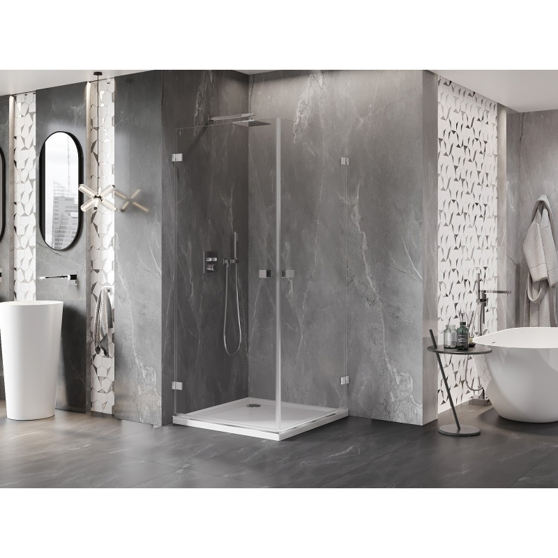Mexen Lunar-B Duo kabina prysznicowa uchylna 85 x 85 cm, transparent, chrom - 832-085L-085P-01-00