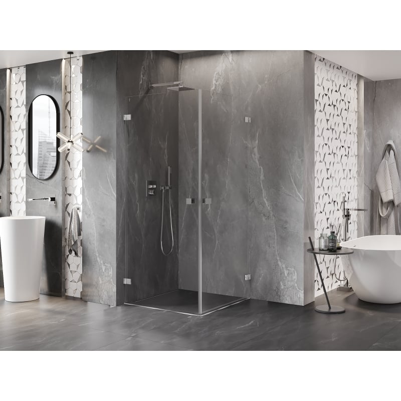 Mexen Lunar-B Duo kabina prysznicowa uchylna 85 x 85 cm, transparent, chrom - 832-085L-085P-01-00