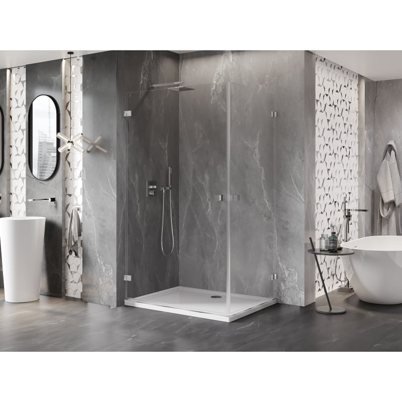 Mexen Lunar-B Duo kabina prysznicowa uchylna 95 x 90 cm, transparent, chrom - 832-095L-090P-01-00