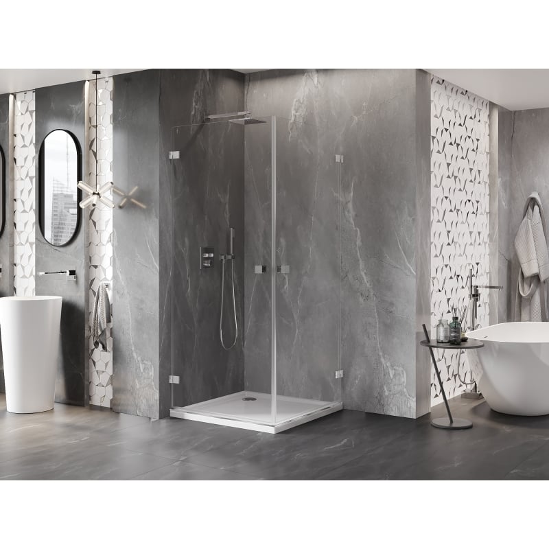 Mexen Lunar-B Duo kabina prysznicowa uchylna 95 x 95 cm, transparent, chrom - 832-095L-095P-01-00