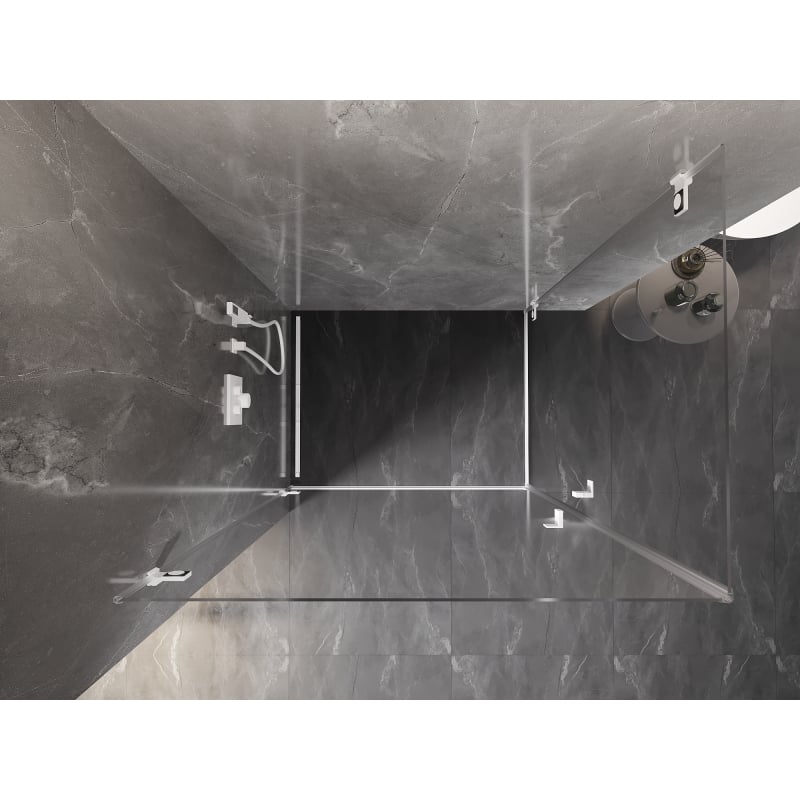Mexen Lunar-B Duo kabina prysznicowa uchylna 95 x 75 cm, transparent, biała - 832-095L-075P-20-00