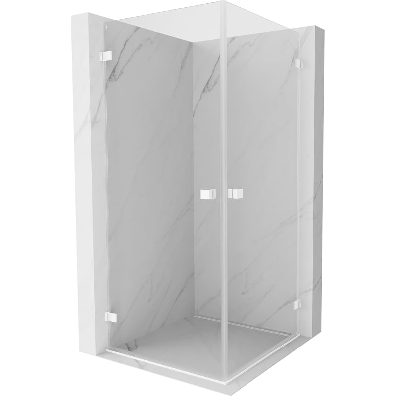 Mexen Lunar-B Duo kabina prysznicowa uchylna 90 x 90 cm, transparent, biała - 832-090L-090P-20-00