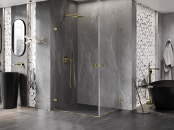Mexen Lunar-B Duo kabina prysznicowa uchylna 75 x 70 cm, transparent, złota - 832-075L-070P-50-00