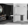 Mexen Kioto+ ścianka prysznicowa z półką Walk-in 120 x 200 cm, szron, czarna - 800-120-121-70-30