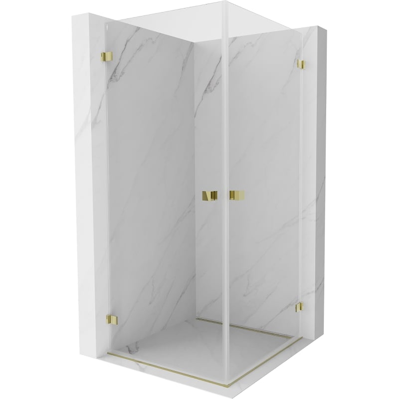 Mexen Lunar-B Duo kabina prysznicowa uchylna 85 x 85 cm, transparent, złota - 832-085L-085P-50-00