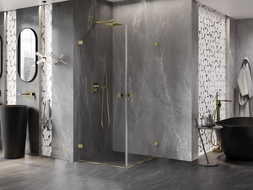 Mexen Lunar-B Duo kabina prysznicowa uchylna 85 x 85 cm, transparent, złota - 832-085L-085P-50-00