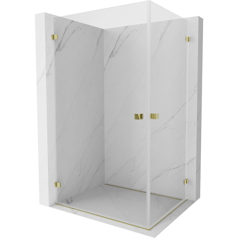 Mexen Lunar-B Duo kabina prysznicowa uchylna 90 x 85 cm, transparent, złota - 832-090L-085P-50-00