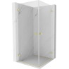 Mexen Lunar-B Duo kabina prysznicowa uchylna 90 x 90 cm, transparent, złota szczotkowana - 832-090L-090P-55-00