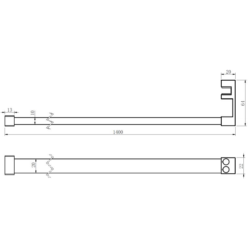 Mexen reling na ręczniki do ścianki prysznicowej, złoty - 800-06-50