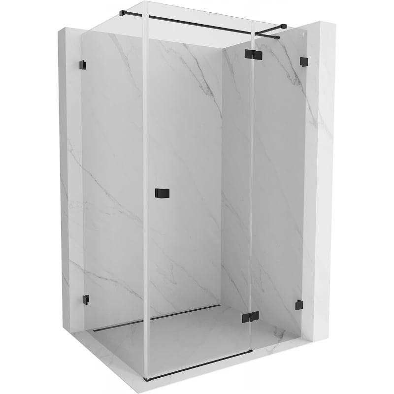 Mexen Lunar T kabina prysznicowa uchylna prawa 120 x 80 cm, transparent, czarna - 834T-120-080-70-00-P