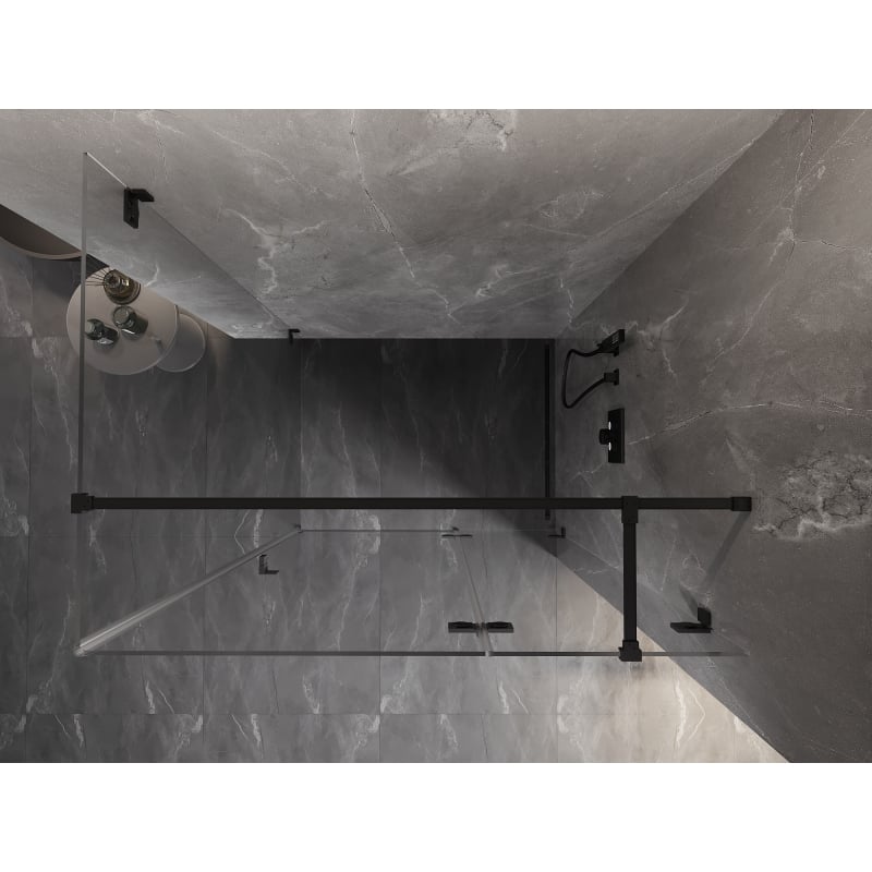 Mexen Lunar T kabina prysznicowa uchylna prawa 140 x 90 cm, transparent, czarna - 834T-140-090-70-00-P