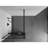 Mexen Kioto+ ścianka prysznicowa z półką Walk-in 80 x 200 cm, czarna kratka, czarna - 800-080-121-70-77