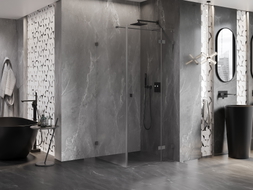 Mexen Lunar T kabina prysznicowa uchylna prawa 110 x 110 cm, transparent, gun metal - 834T-110-110-95-00-P