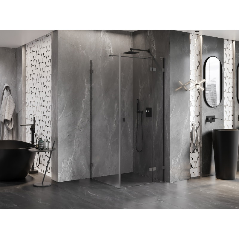 Mexen Lunar T kabina prysznicowa uchylna prawa 120 x 120 cm, transparent, gun metal - 834T-120-120-95-00-P