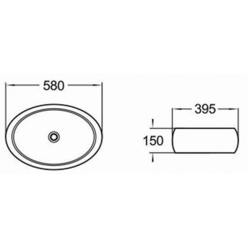 Mexen Abril umywalka nablatowa 58 x 39 cm, czarna - 22015866