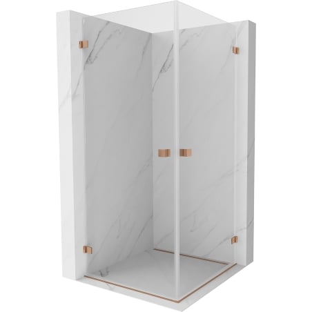 Mexen Lunar-B Duo kabina prysznicowa uchylna 95 x 95 cm, transparent, miedź szczotkowana - 832-095L-095P-65-00