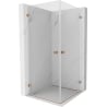 Mexen Lunar-B Duo kabina prysznicowa uchylna 95 x 95 cm, transparent, miedź szczotkowana - 832-095L-095P-65-00