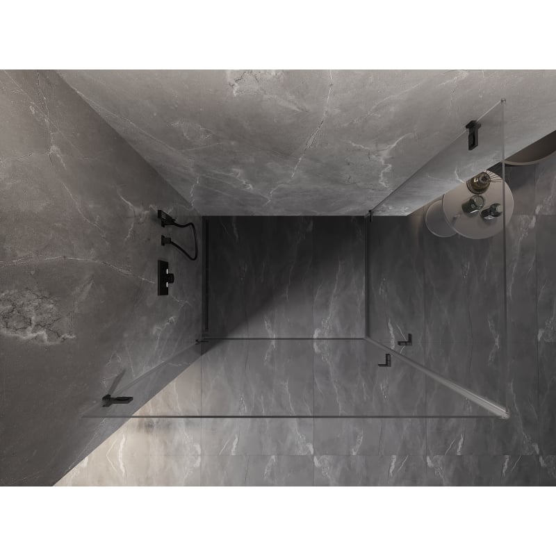 Mexen Lunar-B Duo kabina prysznicowa uchylna 100 x 70 cm, transparent, gun gray szczotkowany - 832-100L-070P-66-00