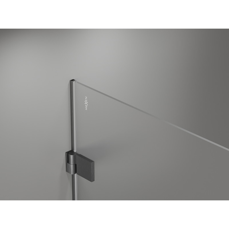 Mexen Lunar-B Duo kabina prysznicowa uchylna 85 x 80 cm, transparent, gun gray szczotkowany - 832-085L-080P-66-00
