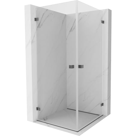 Mexen Lunar-B Duo kabina prysznicowa uchylna 95 x 95 cm, transparent, gun gray szczotkowany - 832-095L-095P-66-00