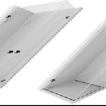 Mexen Lunar-B Duo kabina prysznicowa uchylna 100 x 85 cm, transparent, czarna - 832-100L-085P-70-00