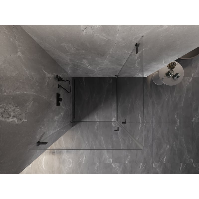Mexen Lunar-B Duo kabina prysznicowa uchylna 95 x 95 cm, transparent, czarna - 832-095L-095P-70-00