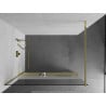 Mexen Kioto+ ścianka prysznicowa z półką Walk-in 90 x 200 cm, transparent/szron, złota - 800-090-121-50-35