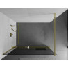 Mexen Kioto+ ścianka prysznicowa z półką Walk-in 80 x 200 cm, grafit, złota - 800-080-121-50-40