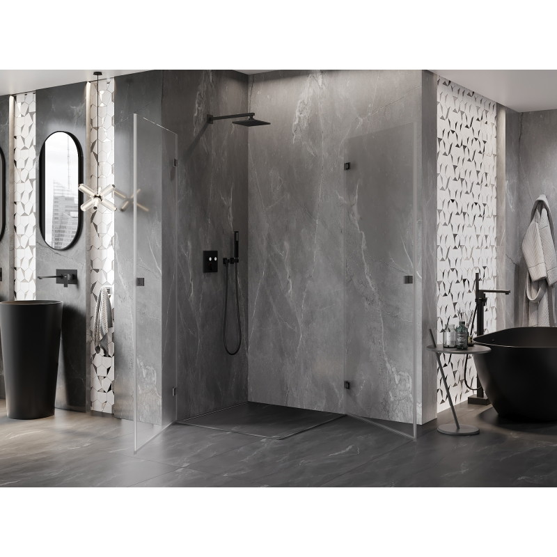 Mexen Lunar-B Duo kabina prysznicowa uchylna 80 x 80 cm, transparent, gun metal - 832-080L-080P-95-00