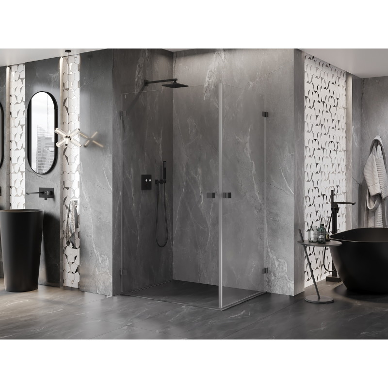 Mexen Lunar-B Duo kabina prysznicowa uchylna 95 x 90 cm, transparent, gun metal - 832-095L-090P-95-00
