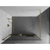 Mexen Kioto+ ścianka prysznicowa z półką Walk-in 80 x 200 cm, czarna ramka, złota - 800-080-121-50-70