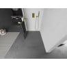 Mexen Kioto+ ścianka prysznicowa z półką Walk-in 70 x 200 cm, czarna kratka, złota - 800-070-121-50-77