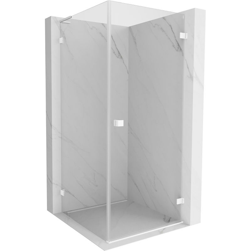 Mexen Lunar-B L kabina prysznicowa uchylna prawa 80 x 80 cm, transparent, biała - 832L-080-080-20-00-P