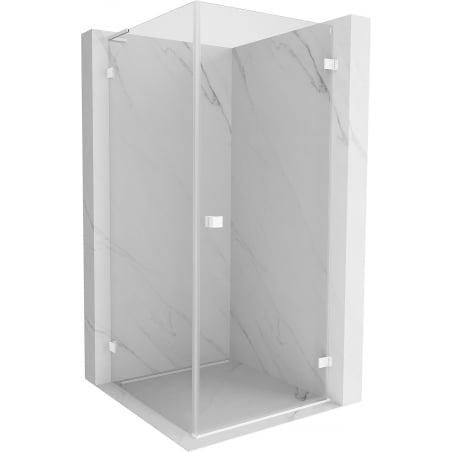 Mexen Lunar-B L kabina prysznicowa uchylna prawa 90 x 90 cm, transparent, biała - 832L-090-090-20-00-P