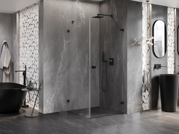 Mexen Lunar-B kabina prysznicowa uchylna prawa 70 x 70 cm, transparent, czarna - 832-070-070-70-00-P