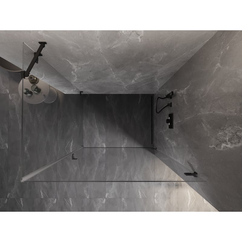 Mexen Lunar-B kabina prysznicowa uchylna prawa 90 x 80 cm, transparent, czarna - 832-090-080-70-00-P