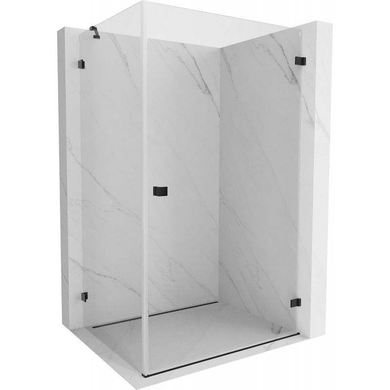 Mexen Lunar-B kabina prysznicowa uchylna prawa 100 x 90 cm, transparent, czarna - 832-100-090-70-00-P