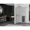 Mexen Kioto+ ścianka prysznicowa z półką Walk-in 100 x 200 cm, transparent, różowe złoto - 800-100-121-60-00