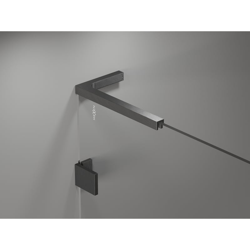 Mexen Lunar-B L kabina prysznicowa uchylna lewa 90 x 80 cm, transparent, gun gray szczotkowany - 832L-090-080-66-00-L