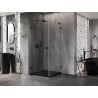 Mexen Lunar-B L kabina prysznicowa uchylna lewa 80 x 80 cm, transparent, czarna - 832L-080-080-70-00-L
