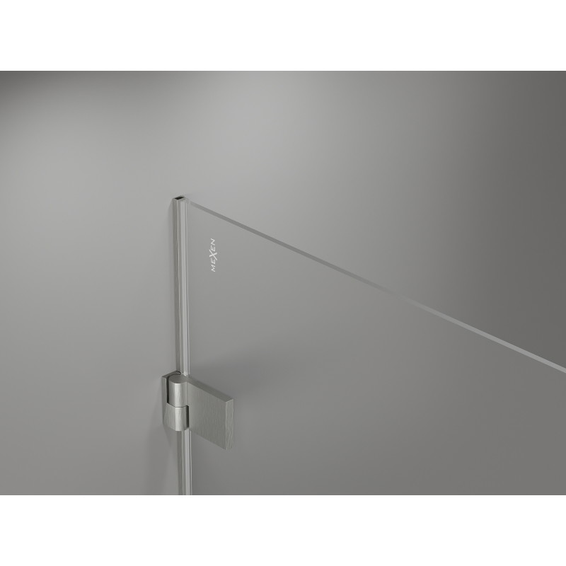 Mexen Lunar-B L kabina prysznicowa uchylna lewa 100 x 80 cm, transparent, nikiel szczotkowany- 832L-100-080-97-00-L