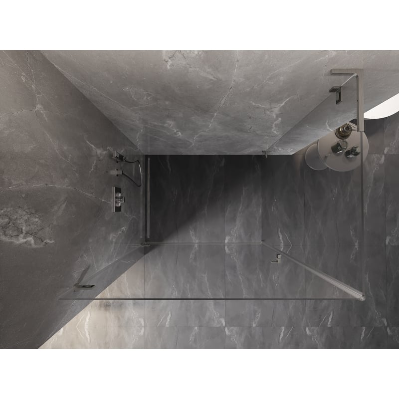 Mexen Lunar-B L kabina prysznicowa uchylna lewa 100 x 90 cm, transparent, nikiel szczotkowany- 832L-100-090-97-00-L