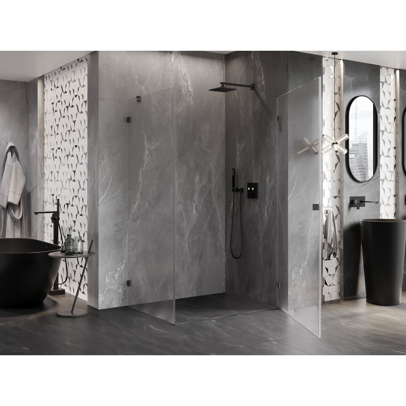 Mexen Lunar-B kabina prysznicowa uchylna prawa 95 x 80 cm, transparent, gun metal - 832-095-080-95-00-P