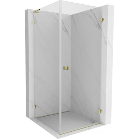 Mexen Lunar-B L kabina prysznicowa uchylna prawa 90 x 90 cm, transparent, złota - 832L-090-090-50-00-P