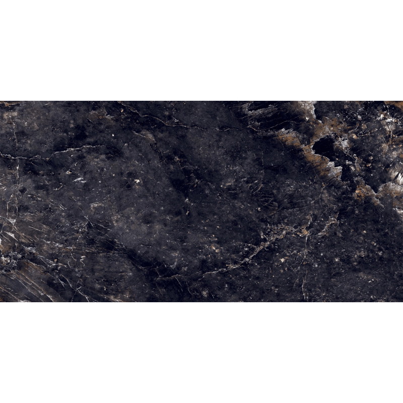 Mexen Rokocha Black gres szkliwiony rekt. G1, płytka podłogowo-ścienna 120 x 60 cm, wysoki połysk - TL205-120-060-01